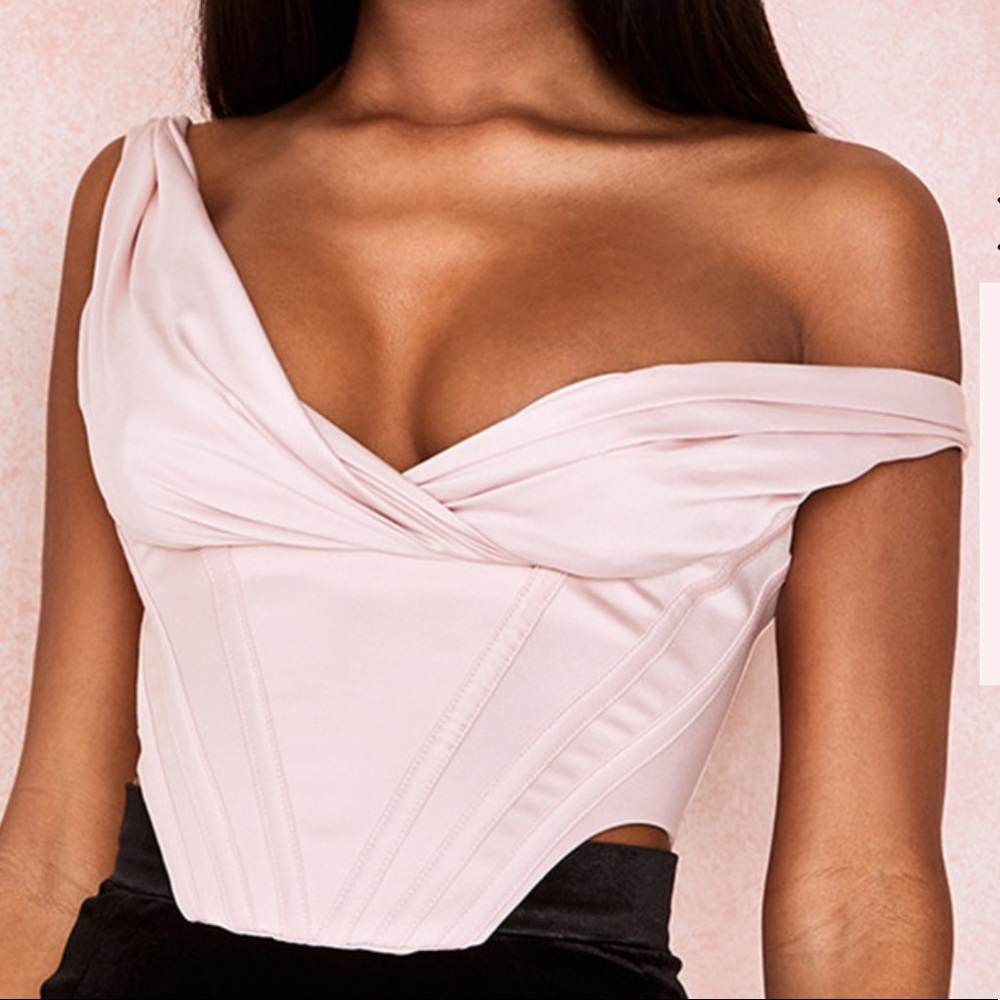 House of CB Giuseppina Blush Satin Bustier - Size Medium